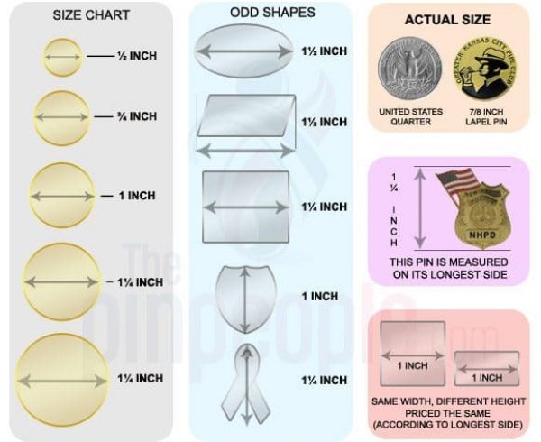 Lapel Pin Sizes - How to measure a lapel pin!