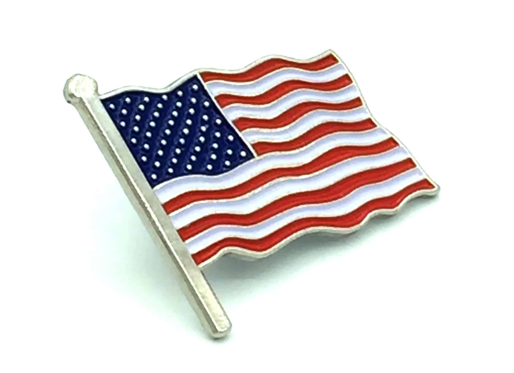 American Flag Lapel Pin – USA Waving Flag Pin